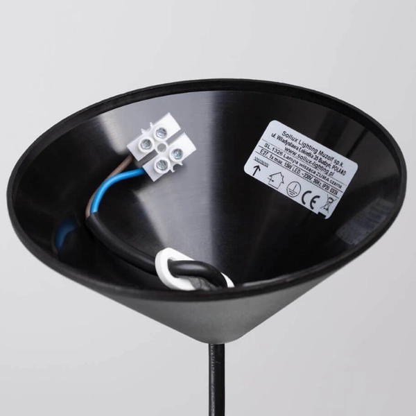 Lampa zwisająca do sypialni Zuma SL.1326 stożkowa trójkąt czarna