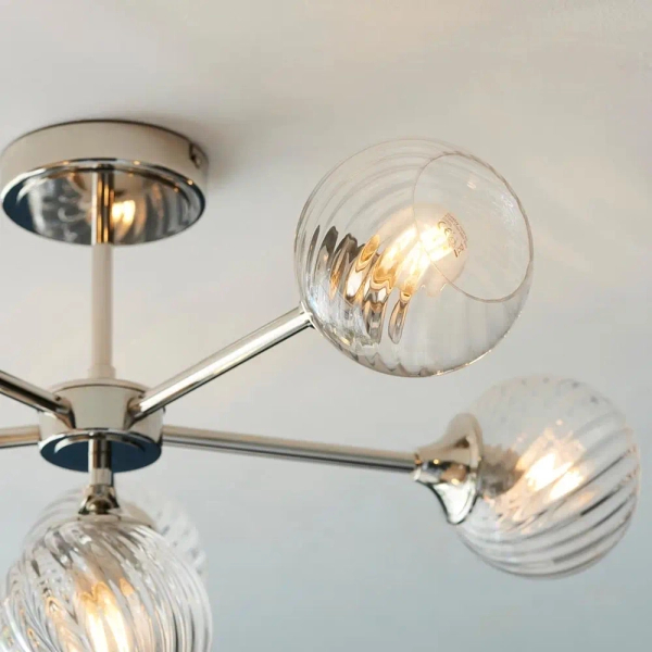 Sufitowa lampa do salonu Allegra 104050 szklane kule nikiel