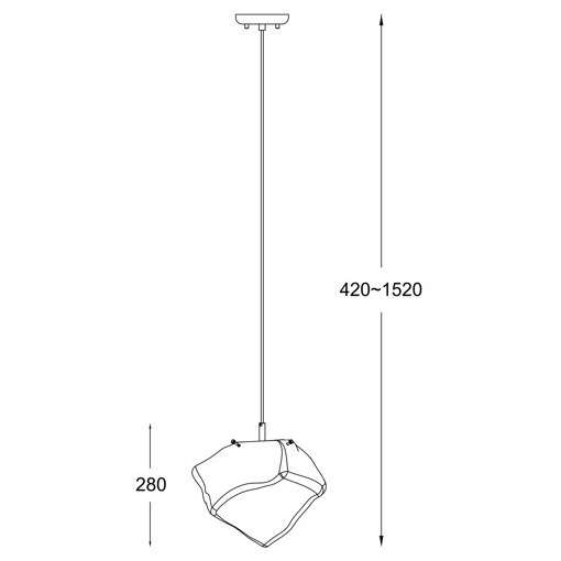 Szklana lampa wisząca kamień  ROCK P0488-01A-F4AC chrom przezroczysty