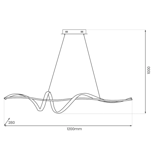 Wisząca lampa nad wyspę SASH ML1190 LED 36W 4000K do jadalni czarna