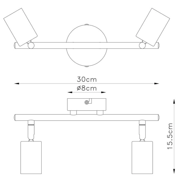 Lampa ścienna Martha 54008-2 do salonu metalowa czarna