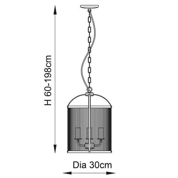 Zwisowa lampa na łańcuchu Lambeth Ribbed 106711 szklana mosiądz