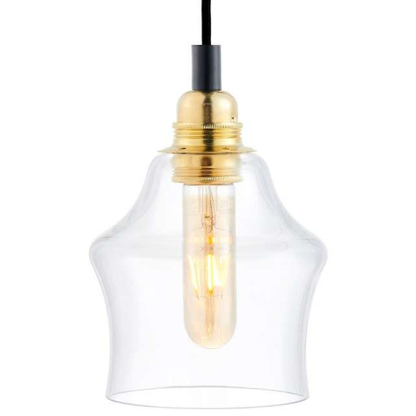 Skandynawska LAMPA wisząca LONGIS 10875305 Kaspa szklana OPRAWA loftowy ZWIS kaskada złota przezroczysta czarna