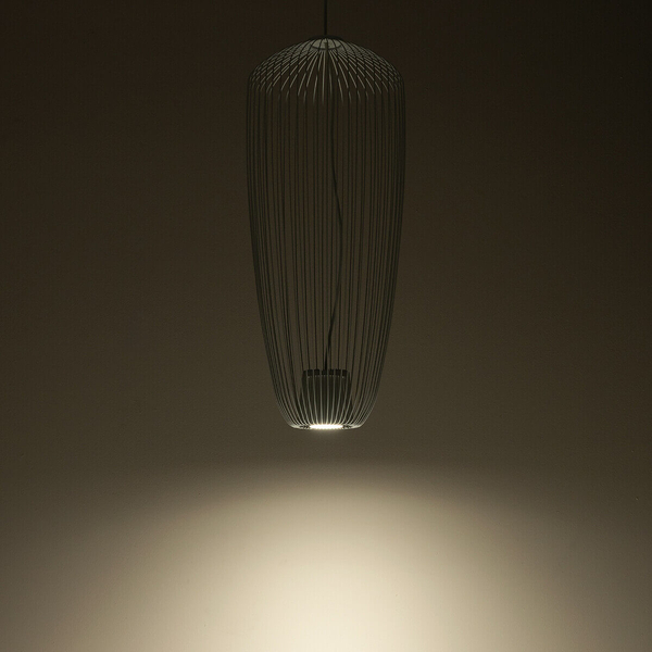 Lampa wisząca nad stół Pumpkin 11242 Nowodvorski druciana do jadalni jedwabisty szary