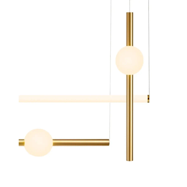 Wisząca lampa belki O-line ST-1691L-4 Step LED 148W 3000K balls mosiądz