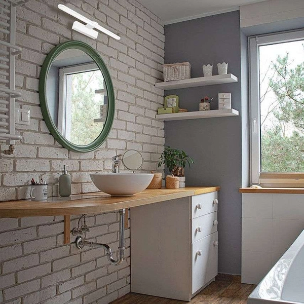 Kinkiet LAMPA ścienna SPLASH ML5617 Milagro metalowa OPRAWA galeryjka LED 8W 4000K nad lustro IP44 biała