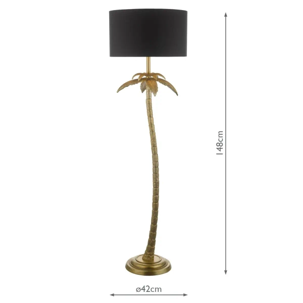 Abażurowa lampa stojąca Coco COC4935 do salonu czarny mosiądz