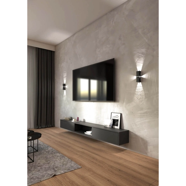 Kinkiet LAMPA ścienna NEMURO 4408 Shilo metalowa OPRAWA tuba prostokątna czarna