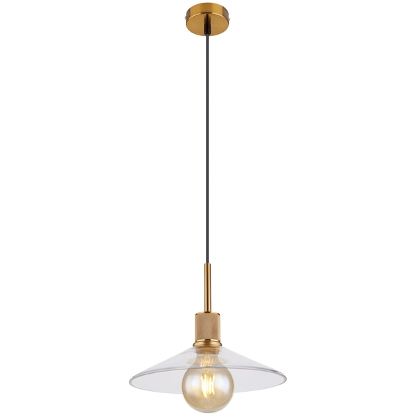 Wisząca LAMPA industrialna ADARA 15461H Globo szklana OPRAWA loftowy zwis przezroczysty mosiądz