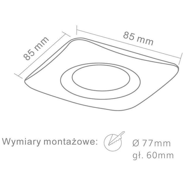 Regulowana LAMPA wpust Bello Bianco Orlicki Design podtynkowa OPRAWA kwadratowa do zabudowy biały