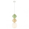 Lampa zwisająca do jadalni Latera PND-94331B-1S-MLTI ceramika żółty zielony