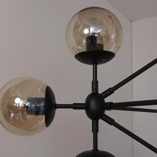 Lampa wisząca Astrifero ST-9047-15 Step balls bursztynowa czarna