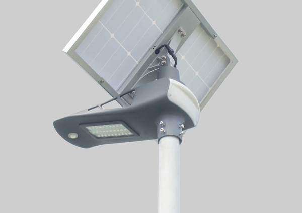 Latarnia uliczna solarna INB-G03-20W Greenie LED 20W RGB czujnik PIR szary