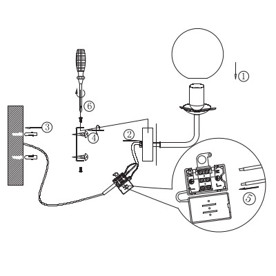 Kinkiet LAMPA ścienna ERICH MOD221-WL-01-N Maytoni modernistyczna OPRAWA szklana kula nikiel