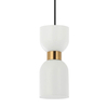 Szklana lampa wisząca Monza PND-57602-1-BRO Italux czarny biały mosiądz