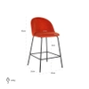 Krzesło barowe Alyssa S4584 SAFFRON SEVEN Richmond Interiors metalowe czerwone