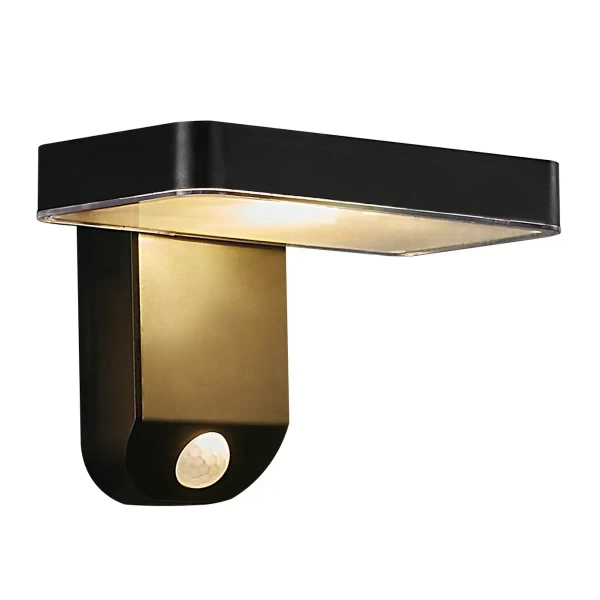 Elewacyjna lampa ścienna RICA 2118161003 solarna z czujnikiem IP44 czarny
