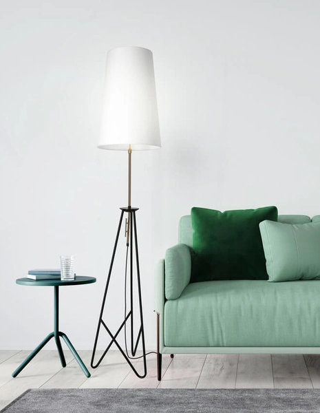 Nowoczesna lampa podłogowa Taflo z abażurem czarna biała