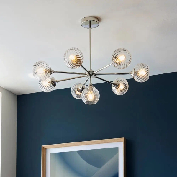 Molekułowa lampa sufitowa Allegra 104051 kule szklane nikiel