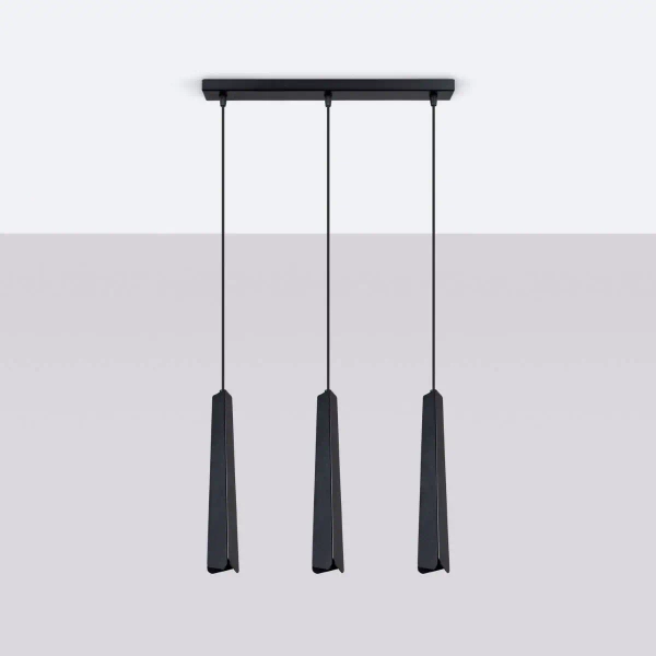 Wisząca lampa nad wyspę Prysm SL.1402 Sollux potrójna kuchenna czarna