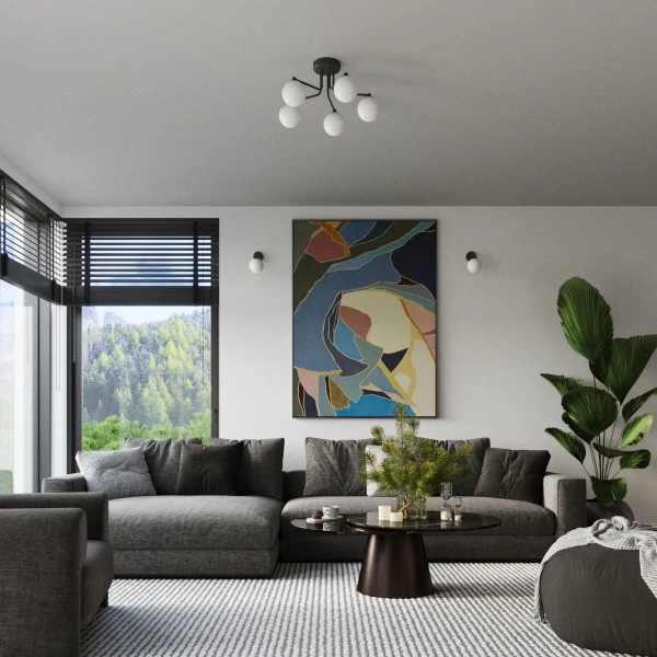 Kulista lampa sufitowa ASTRAL SL.1662 potrójna biała czarna