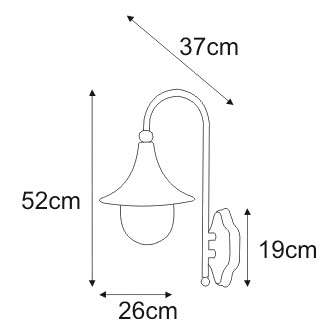 Zewnętrzna LAMPA ścienna Boston K-8130 Kaja metalowa OPRAWA ogrodowa KINKIET outdoor vintage IP44 czarny
