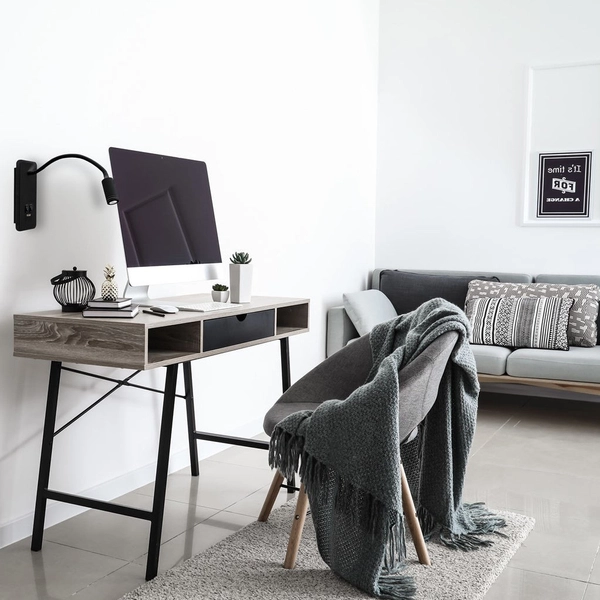 Kinkiet LAMPA ścienna BASE ML63500 Milagro metalowa OPRAWA regulowana LED 10W 4000K z portem USB czarna