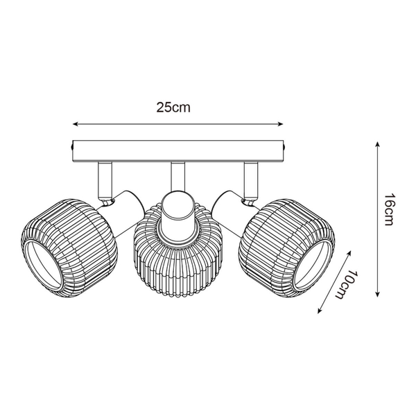 Potrójna lampa sufitowa Stem R5021009A-3R Zumaline regulacja biały czarny