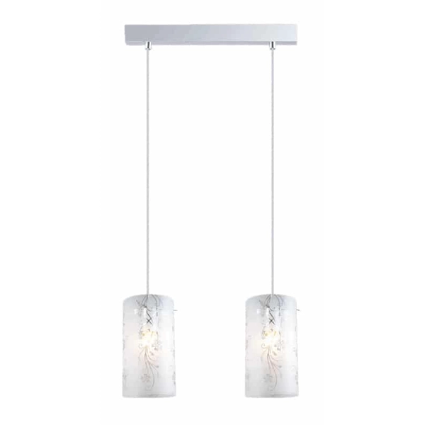 Szklana lampa wisząca Valve MDM1672/2 Italux do salonu biała chrom