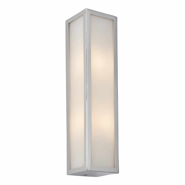 Prostokątny kinkiet Newham 96137 Endon metal szkło IP44 przezroczysty chrom
