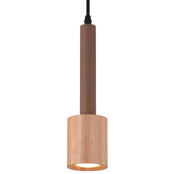 Lampa wisząca TANTAL 31-58775 metalowa okrągły zwis tuba drewniana