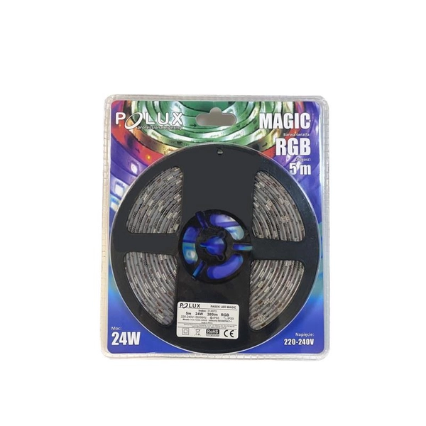 Taśma LED RGB 24W 314970 Polux pasek 5 metrów 380lm biały IP65