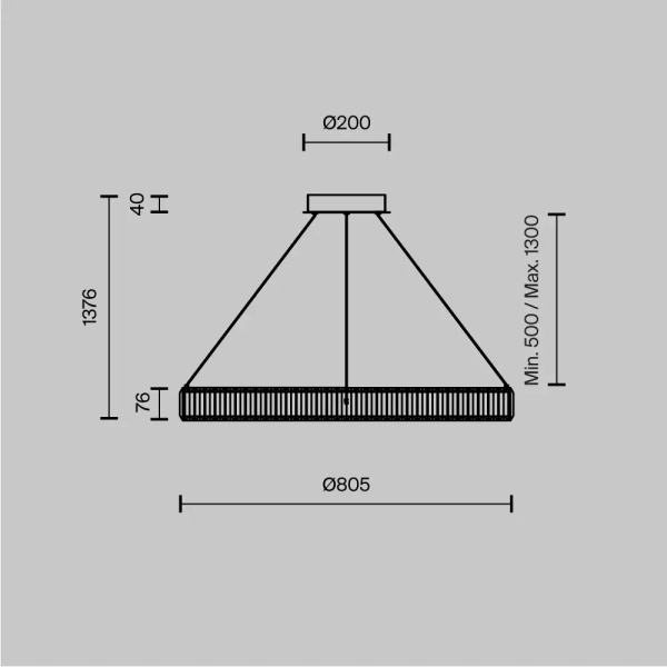 Lampa pierścieniowa wisząca Krone P097PL-L45BS3K LED 45W 3000K mosiądz