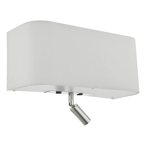 Ścienna lampa do salonu Ronda RON712L tkaninowa metal biały chrom