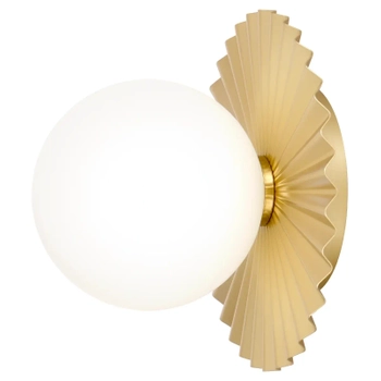 Ścienny kinkiet kula Marbella W01401AU Cosmolight muszla szkło złoty biały