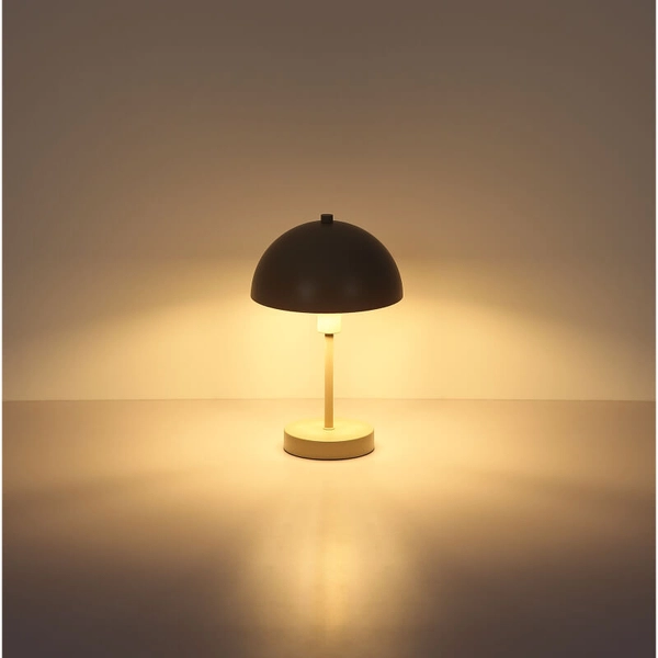 Stołowa lampa do salonu Atoma 24009S kopuła grzybek szara