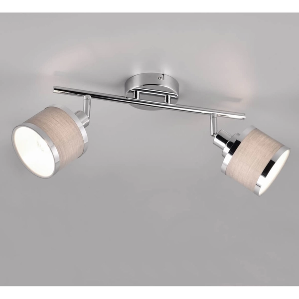 Materiałowa lampa sufitowa Arosa 812100206 do pokoju srebrna chrom