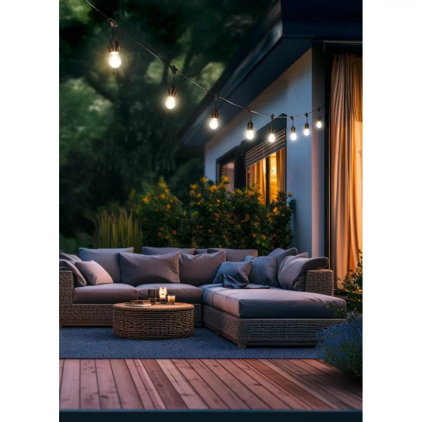 Zewnętrzna girlanda do ogrodu z żarówkami CHAIN R74771132 IP44 czarny