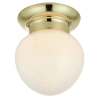 Klasyczna lampa sufitowa Ronda 109030 mleczna kula IP44 mosiądz