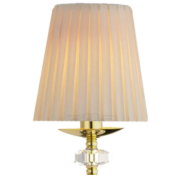 Kinkiet lampa ścienna LILOSA 261 angielska abażurowa plisowana złota biała