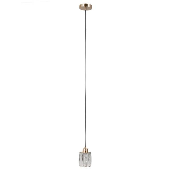 Szklana lampa wisząca Torno PND-40813-1-HBR tuba złoty przezroczysty