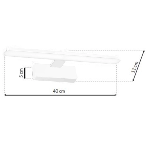 Kinkiet LAMPA ścienna SPLASH ML5617 Milagro metalowa OPRAWA galeryjka LED 8W 4000K nad lustro IP44 biała