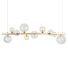 Podłużna lampa wisząca BUBBLES AZ5868+AZ5872 kule złoty przezroczysty