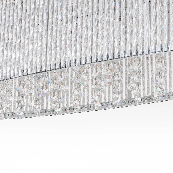 Wisząca lampa glamour Anabella P0207-06E-F4QL Italux owalna kryształ srebrny