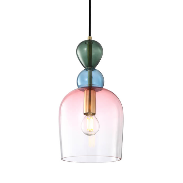 Salonowa lampa wisząca Manso PND-37462B-MC-GD Italux szkło multikolor