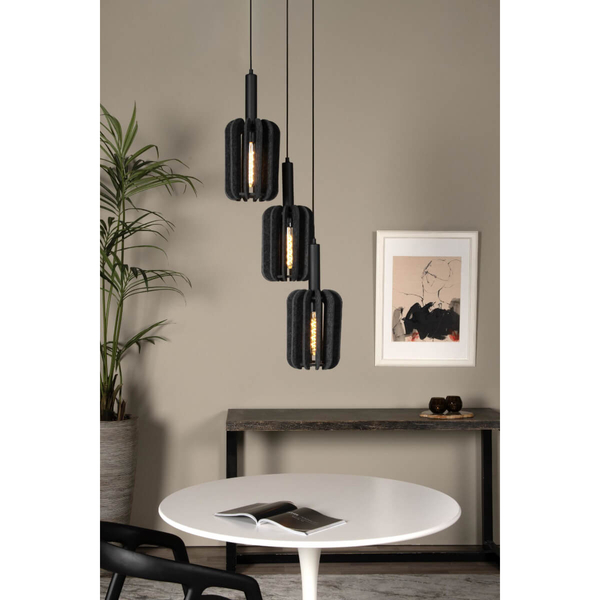 Lampa wisząca Rafal 45492/13/36 nad kanapę filc czarna szara