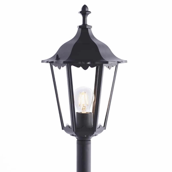 Stojąca lampa ogrodowa Burford 76550 Endon latarnia IP44 szkło czarny mat