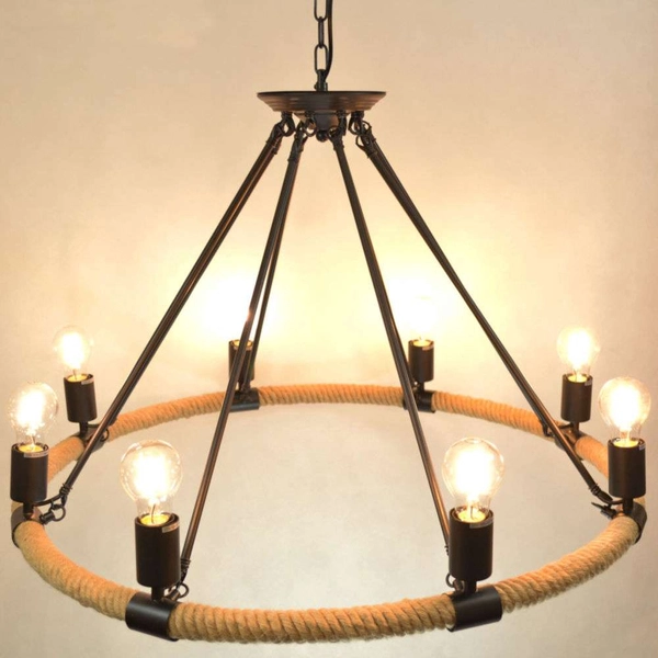 Marynistyczna LAMPA wisząca ROPE ARTHUR 307927 Il mio rustykalna OPRAWA świecznikowa ŻYRANDOL pierścień sznur beżowy findlay