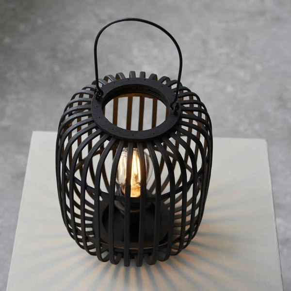 Bambusowa lampa nocna Mathias 101674 drewniany czarny