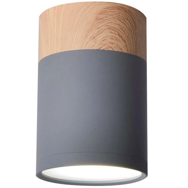 Sufitowa lampa downlight 2284262 metalowa okrągły plafon tuba szara